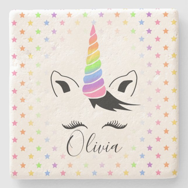 Dessous-de-verre En Pierre Pastel Unicorn (Devant)