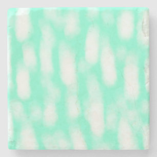 Dessous-de-verre En Pierre Pastel vert blanc rayures aquarelle abstrait pat