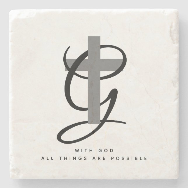 Dessous-de-verre En Pierre Pasteur religieux chrétien personnalisé merci (Devant)