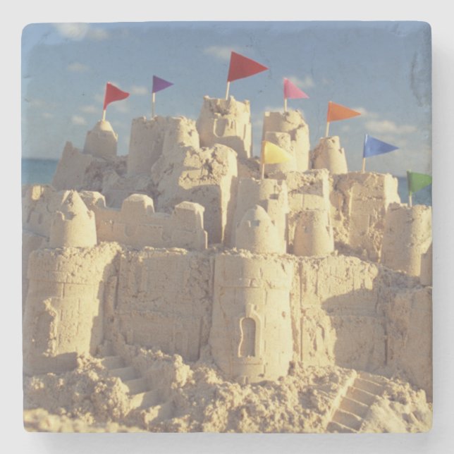 Dessous-de-verre En Pierre Pâté de sable sur la plage (Devant)