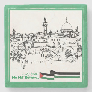 Dessous-de-verre En Pierre Patrimoine palestinien et espoir : nous reviendron