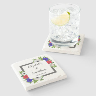 Dessous-de-verre En Pierre Patriotique Panda Anemone Mariage