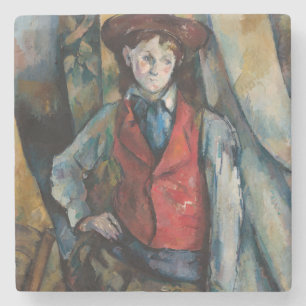 Dessous-de-verre En Pierre Paul Cezanne - Garçon au gilet rouge