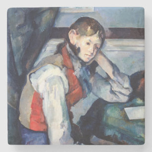 Dessous-de-verre En Pierre Paul Cézanne - Garçon au gilet rouge