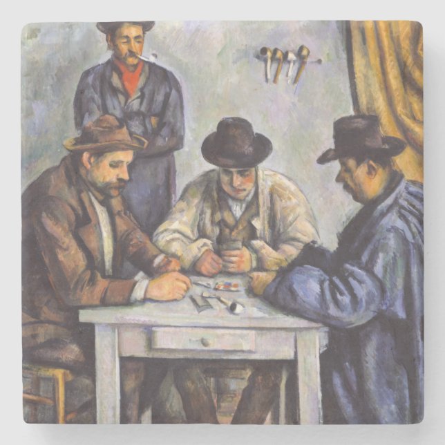 Dessous-de-verre En Pierre Paul Cezanne - Les Joueurs De Cartes (Devant)