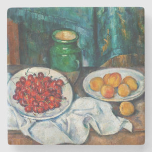 Dessous-de-verre En Pierre Paul Cezanne - Nature morte aux cerises et aux pêc