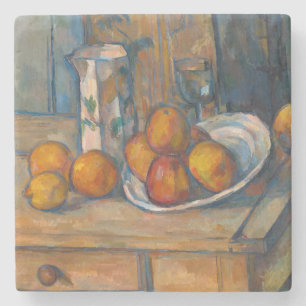 Dessous-de-verre En Pierre Paul Cezanne - Nature morte avec pot à lait et fru