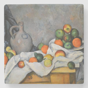 Dessous-de-verre En Pierre Paul Cezanne - Rideau, bol de jug et de fruits