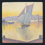 Dessous-de-verre En Pierre Paul Signac - Le Port au coucher du soleil, Opus 2<br><div class="desc">Le Port au coucher du soleil,  Opus 236 (Saint-Tropez) / Le Port au soleil couchant,  Opus 236 (Saint-Tropez) - Paul Signac,  Huile sur toile,  1892</div>