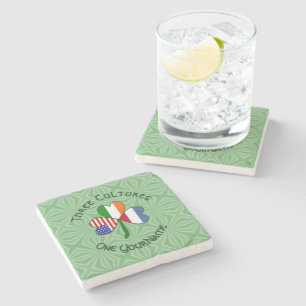 Dessous-de-verre En Pierre Pays-Bas Irlande États-Unis Trèfle Drapeau Personn