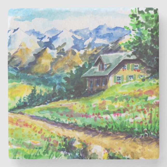 Dessous-de-verre En Pierre Paysage (Devant)