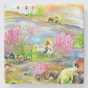 Dessous-de-verre En Pierre Paysage aquarelle