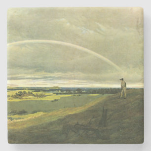 Dessous-de-verre En Pierre Paysage avec arc-en-ciel (par Caspar David Friedri