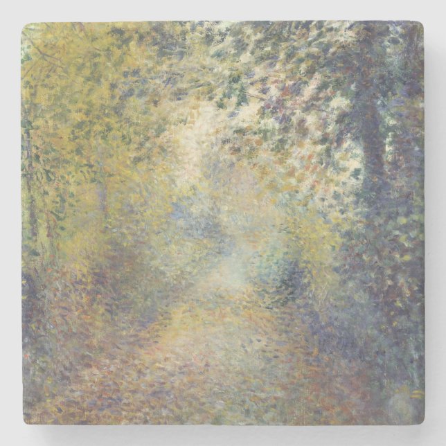 Dessous-de-verre En Pierre Paysage dans les bois (par Pierre-Auguste Renoir) (Devant)