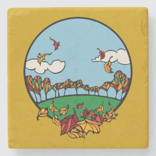 Dessous-de-verre En Pierre Paysage d'automne