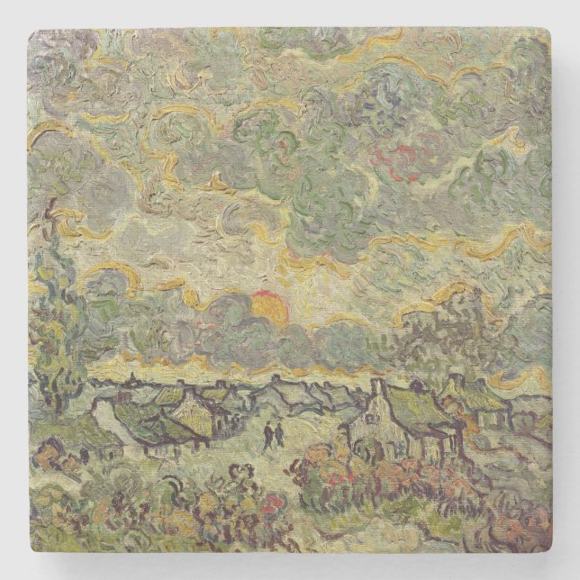 Dessous-de-verre En Pierre Paysage d'automne de Vincent van Gogh |, 1890 (Devant)