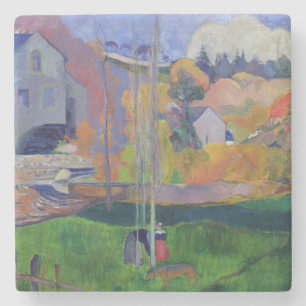 Dessous-de-verre En Pierre Paysage de Paul Gauguin la Bretagne : le moulin