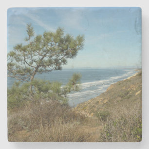 Dessous-de-verre En Pierre Paysage de Torrey Pine et de la côte californienne