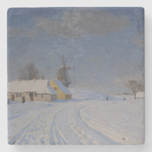 Dessous-de-verre En Pierre Paysage neigeux en hiver (par H.A. Brendekilde)