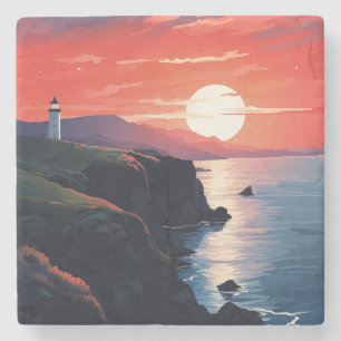 Dessous-de-verre En Pierre Paysage paisible de la nature #6