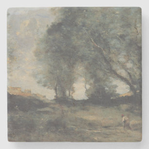 Dessous-de-verre En Pierre Paysage (par Camille Corot)