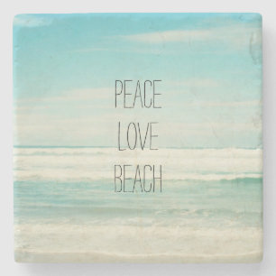 Dessous-de-verre En Pierre Peace Love Beach