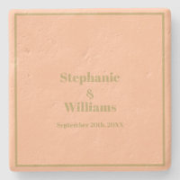 Peach Gold Elegant Nom simple Mariage Cadeau Favor