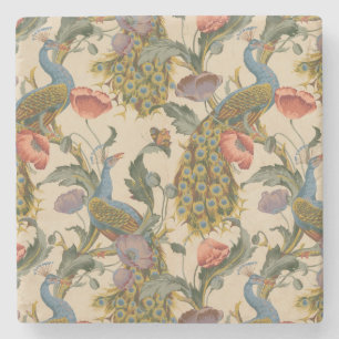 Dessous-de-verre En Pierre Peacock Motif vintage Art coloré