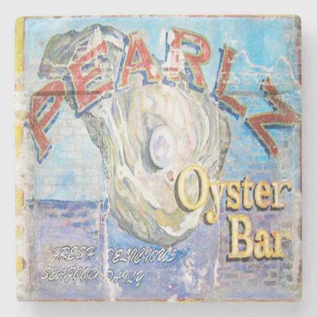 Dessous-de-verre En Pierre Pearlz Oyster Bar Charleston, SC. Dessous de verre (Devant)
