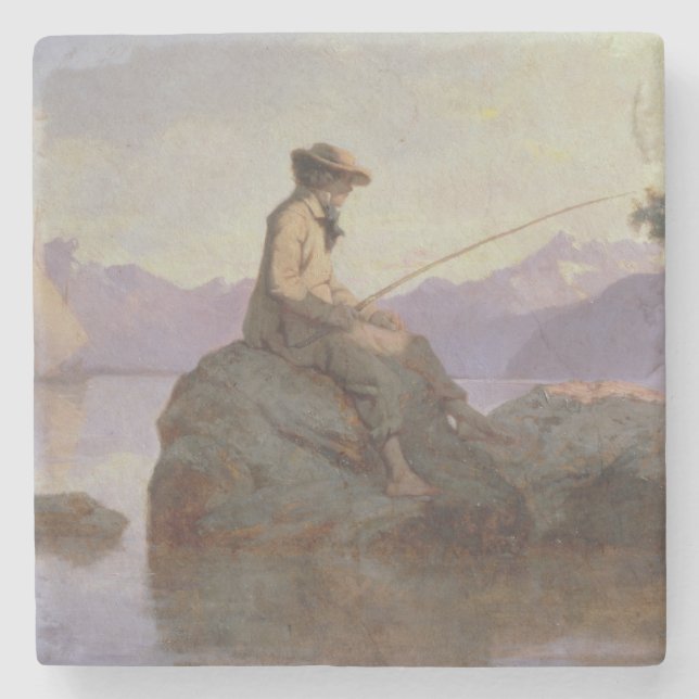 Dessous-de-verre En Pierre Pêche (Devant)