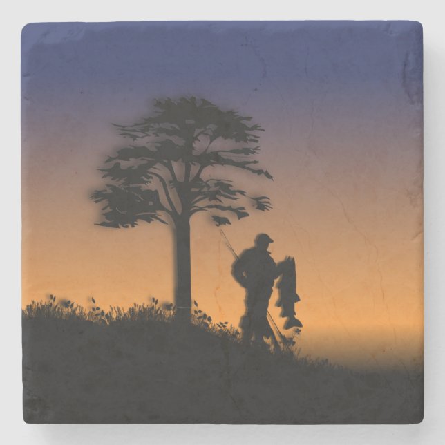 Dessous-de-verre En Pierre Pêcheur à Dusk (Devant)