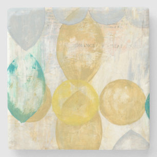 Dessous-de-verre En Pierre Peinture abstraite moderne sur le papier journal