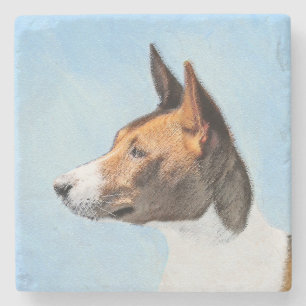 Dessous-de-verre En Pierre Peinture Basenji - Belle Art Original