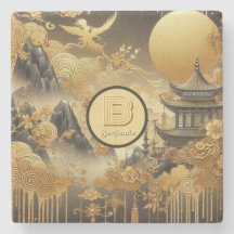 Peinture chinoise Faux Golden Dripping Monogramme