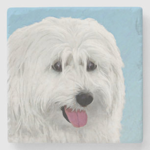 Dessous-de-verre En Pierre Peinture de chien de berger polonais - Chien d'ori