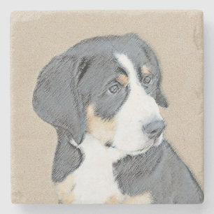 Dessous-de-verre En Pierre Peinture de Chien de Montagne bernois - Art origin