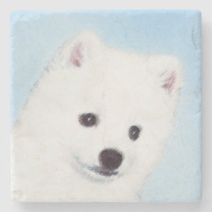 Dessous-de-verre En Pierre Peinture de chien esquimau américain - Art origina