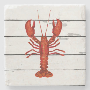 Dessous-de-verre En Pierre Peinture de homard Navire côtier nautique