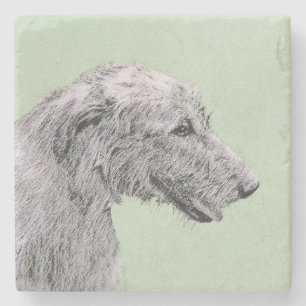 Dessous-de-verre En Pierre Peinture de Wolfhound irlandais - Joli art origina