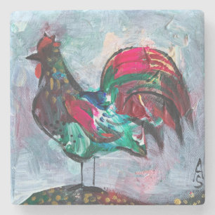 Dessous-de-verre En Pierre Peinture décorative oiseau acrylique