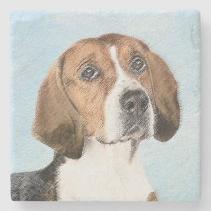 Dessous-de-verre En Pierre Peinture Foxhound en anglais - Joli art original c