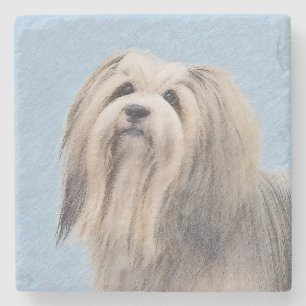 Dessous-de-verre En Pierre Peinture Havanaise (Argent) - Cute Original Chien 