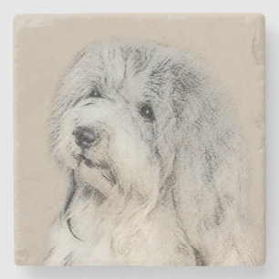 Dessous-de-verre En Pierre Peinture Havanaise (Gold Sable) - Art Chien origin