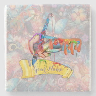 Dessous-de-verre En Pierre Peinture Imaginaire Fleurs exprimant la nature