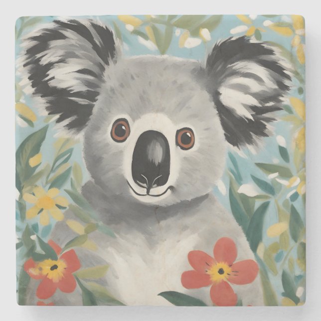 Dessous-de-verre En Pierre Peinture Koala (Devant)