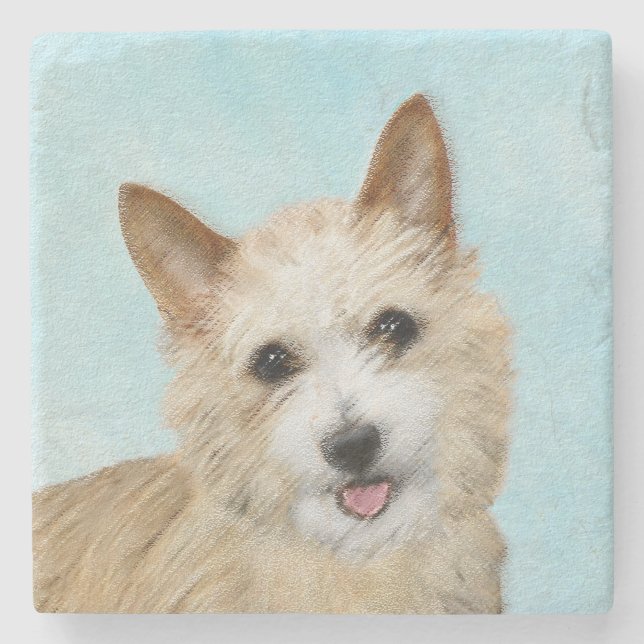 Dessous-de-verre En Pierre Peinture Podengo Pequeno portugaise - Art original (Devant)