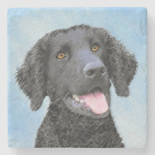 Dessous-de-verre En Pierre Peinture Retriever recouverte de boue - Art Chien