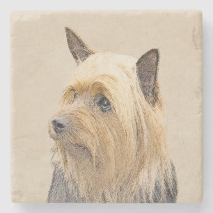 Dessous-de-verre En Pierre Peinture Silky Terrier - Cute Original Chien Art