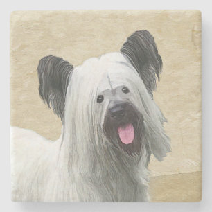 Dessous-de-verre En Pierre Peinture Skye Terrier - Cute Original Chien Art
