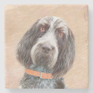 Dessous-de-verre En Pierre Peinture Spinone Italiano - Belle Art Original Chi